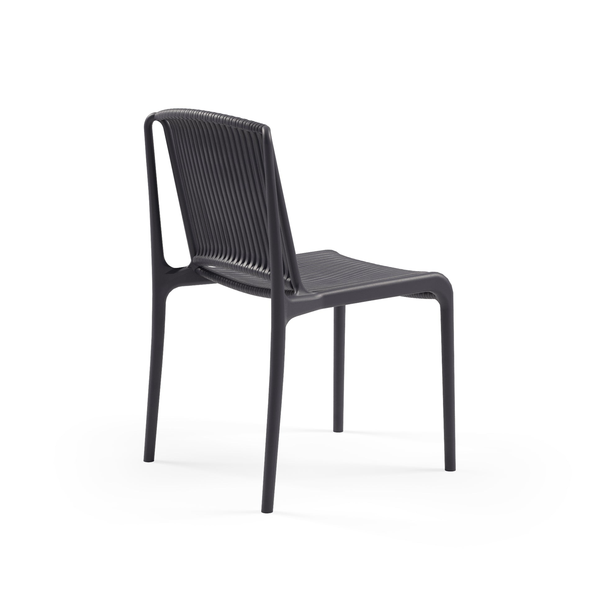 Tilia 2 Kişilik Polipropilen Bahçe, Balkon Masa Takımı Antrasit (Moon Katlanır Masa Ø60 cm + Nes Sandalye)-3