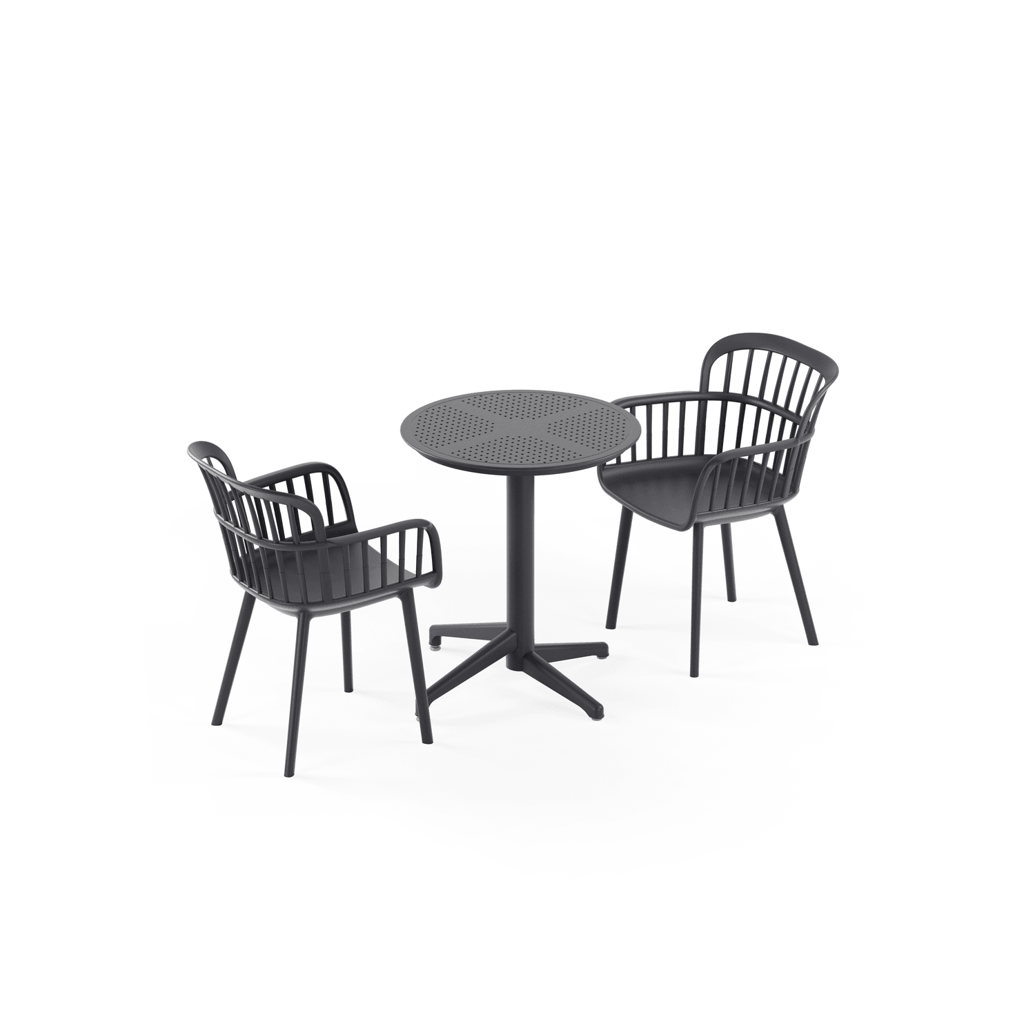 Tilia 2 Kişilik Polipropilen Bahçe, Balkon, Dış Mekan Masa Takımı (Moon Katlanır Masa Ø60 cm + Eva-P Sandalye)