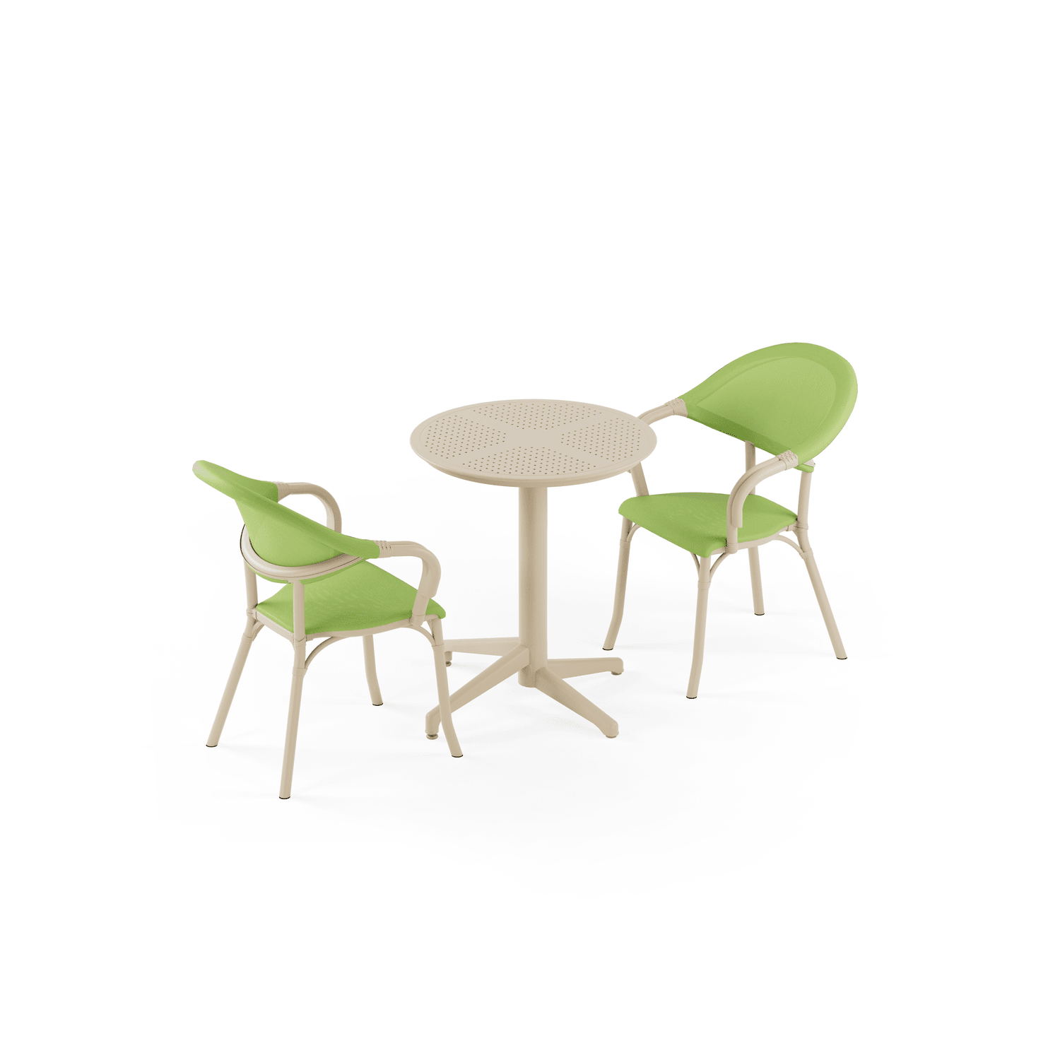 Tilia 2 Kişilik Polipropilen Bahçe, Balkon, Dış Mekan Masa Takımı (Moon Katlanır Masa Ø60 cm + Flash-N Sandalye)-4