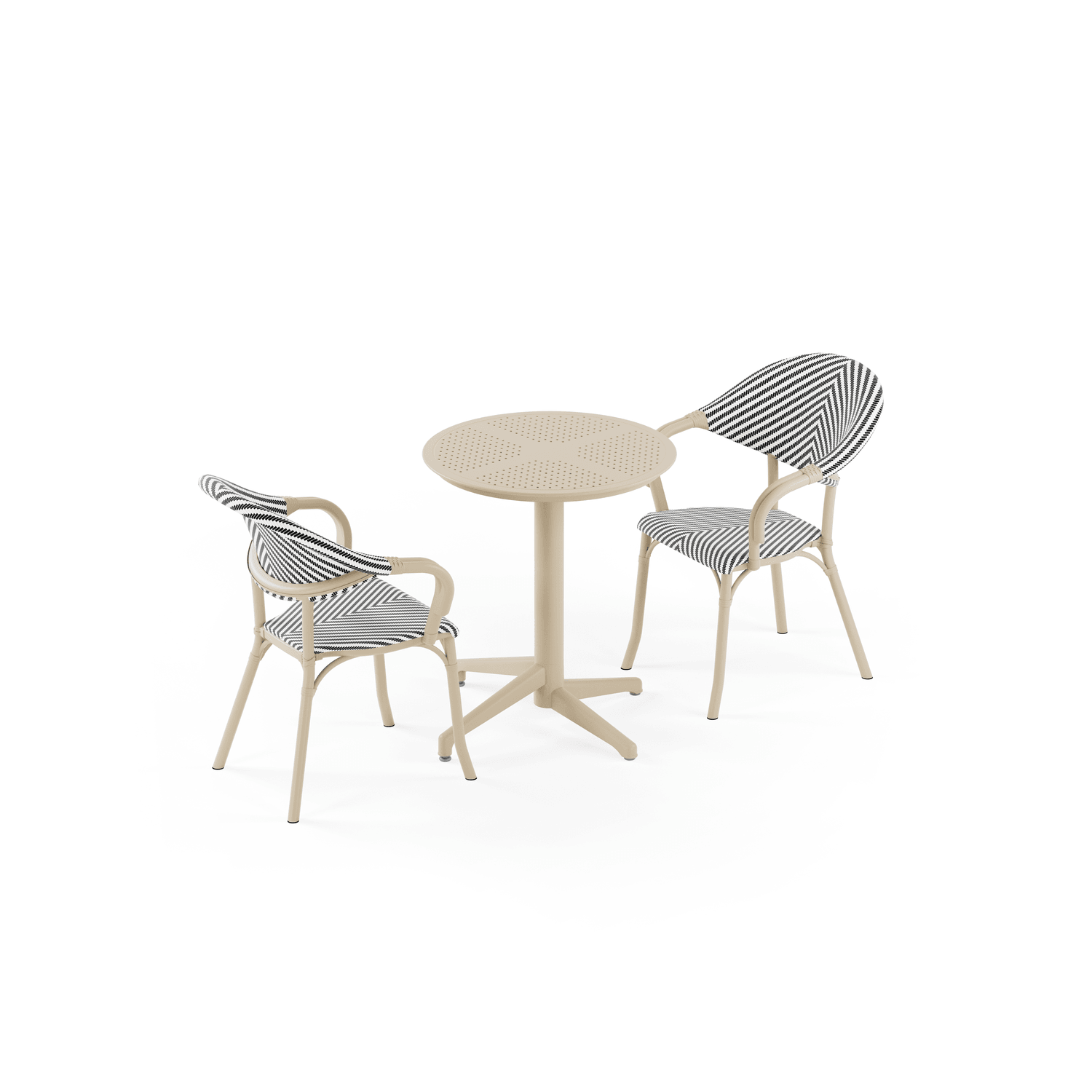 Tilia 2 Kişilik Polipropilen Bahçe, Balkon, Dış Mekan Masa Takımı (Moon Katlanır Masa Ø60 cm + Flash-N Sandalye)-12