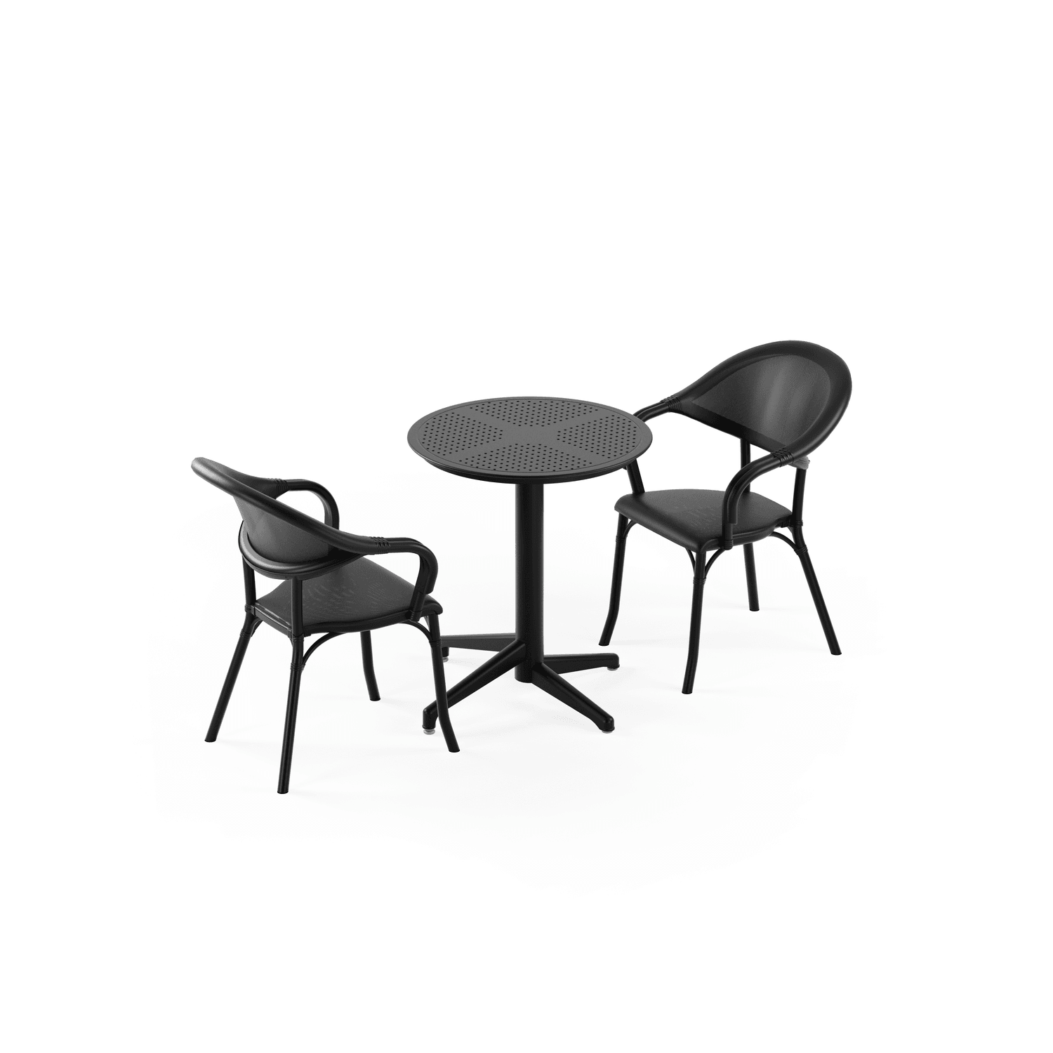 Tilia 2 Kişilik Polipropilen Bahçe, Balkon, Dış Mekan Masa Takımı (Moon Katlanır Masa Ø60 cm + Flash-N Sandalye)-5