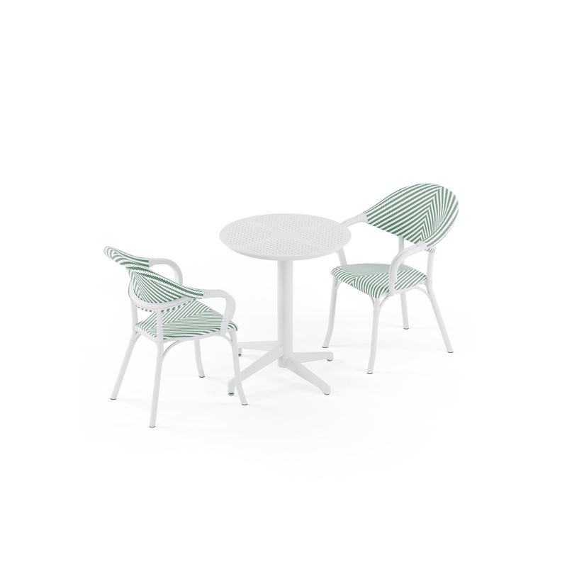 Tilia 2 Kişilik Polipropilen Bahçe, Balkon, Dış Mekan Masa Takımı (Moon Katlanır Masa Ø60 cm + Flash-N Sandalye)-zoom-