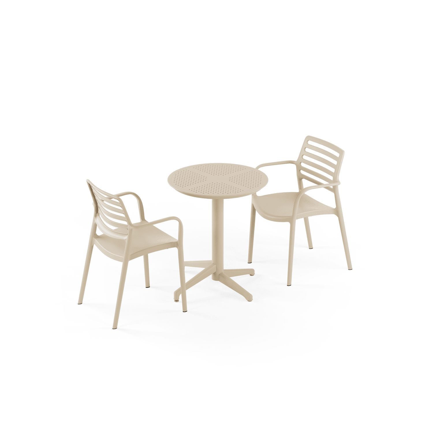 Tilia 2 Kişilik Polipropilen Bahçe, Balkon, Dış Mekan Masa Takımı (Moon Katlanır Masa Ø60 cm + Louise-XL Sandalye)-3