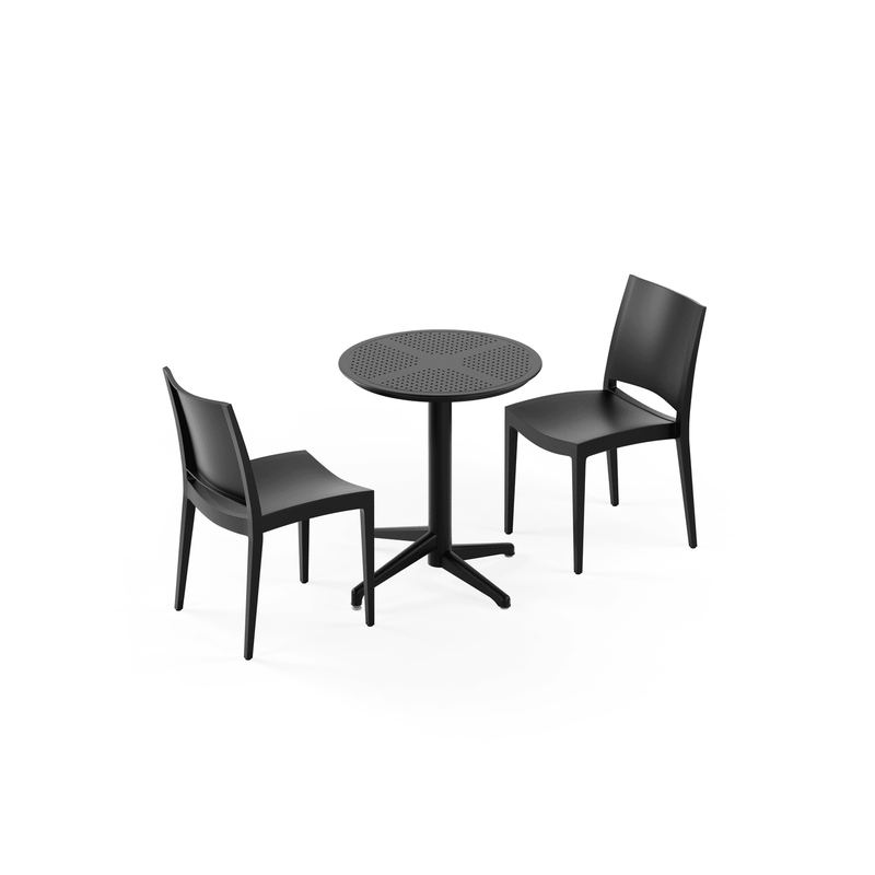 Tilia 2 Kişilik Polipropilen Bahçe, Balkon, Dış Mekan Masa Takımı (Moon Katlanır Masa Ø60 cm + Specto Sandalye)-zoom-