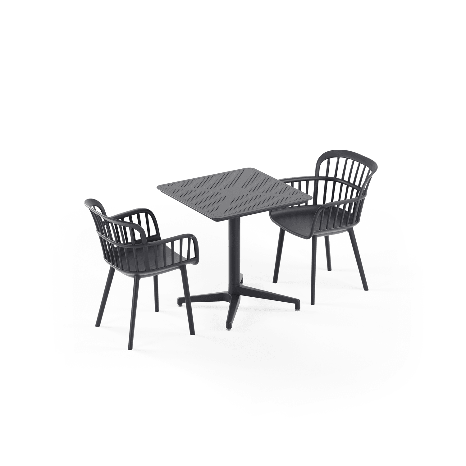Tilia 2 Kişilik Polipropilen Bahçe, Balkon, Dış Mekan Masa Takımı (Moon Katlanır Masa 70X70 cm + Eva-P Sandalye)