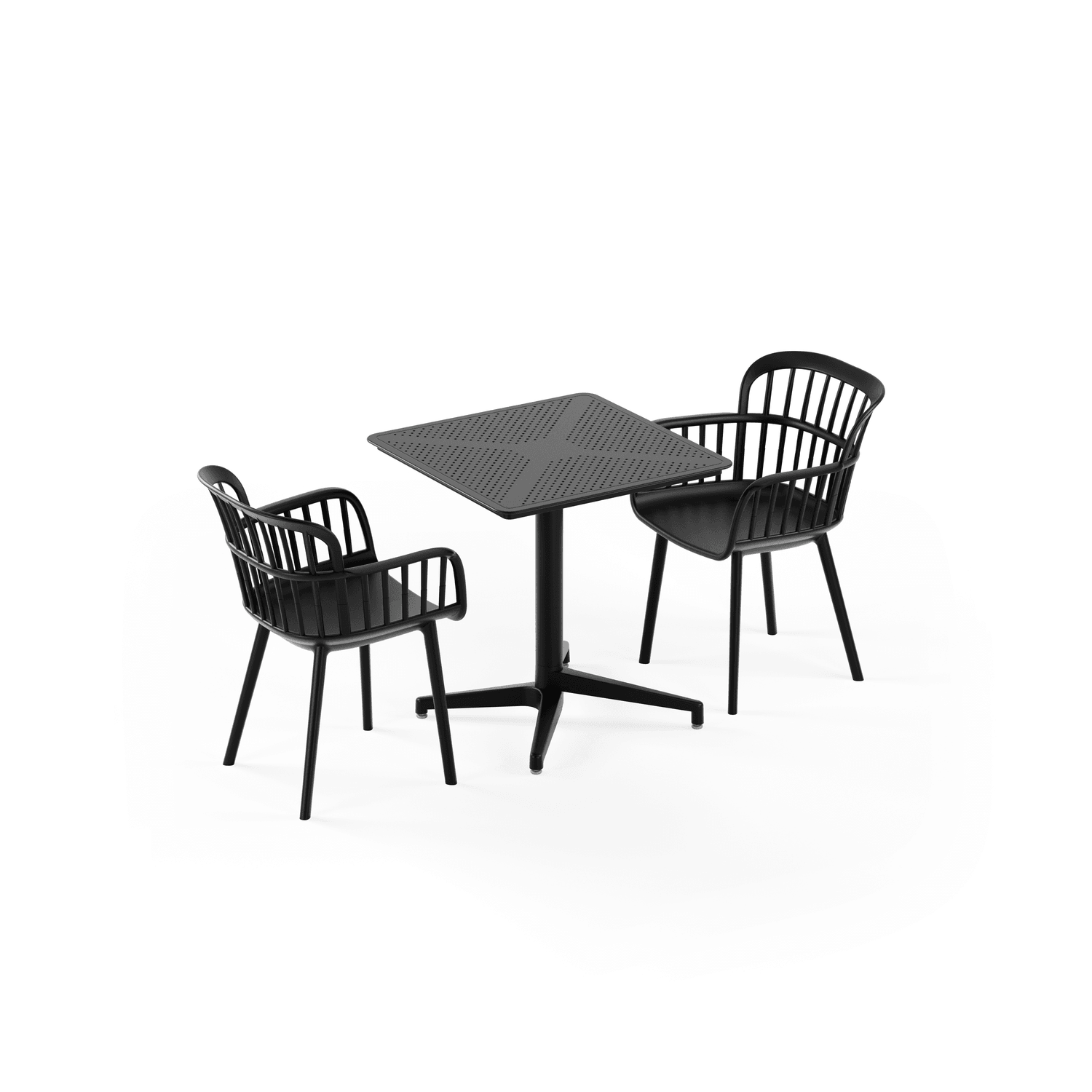Tilia 2 Kişilik Polipropilen Bahçe, Balkon, Dış Mekan Masa Takımı (Moon Katlanır Masa 70X70 cm + Eva-P Sandalye)
