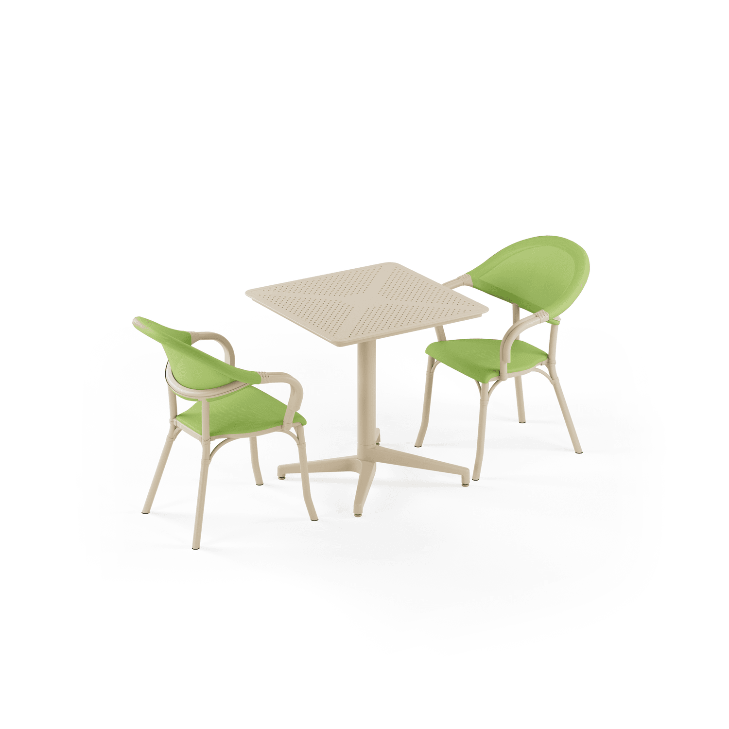 Tilia 2 Kişilik Polipropilen Masa Takımı (Moon Katlanır Masa 70X70 cm + Flash-N Kollu Sandalye)