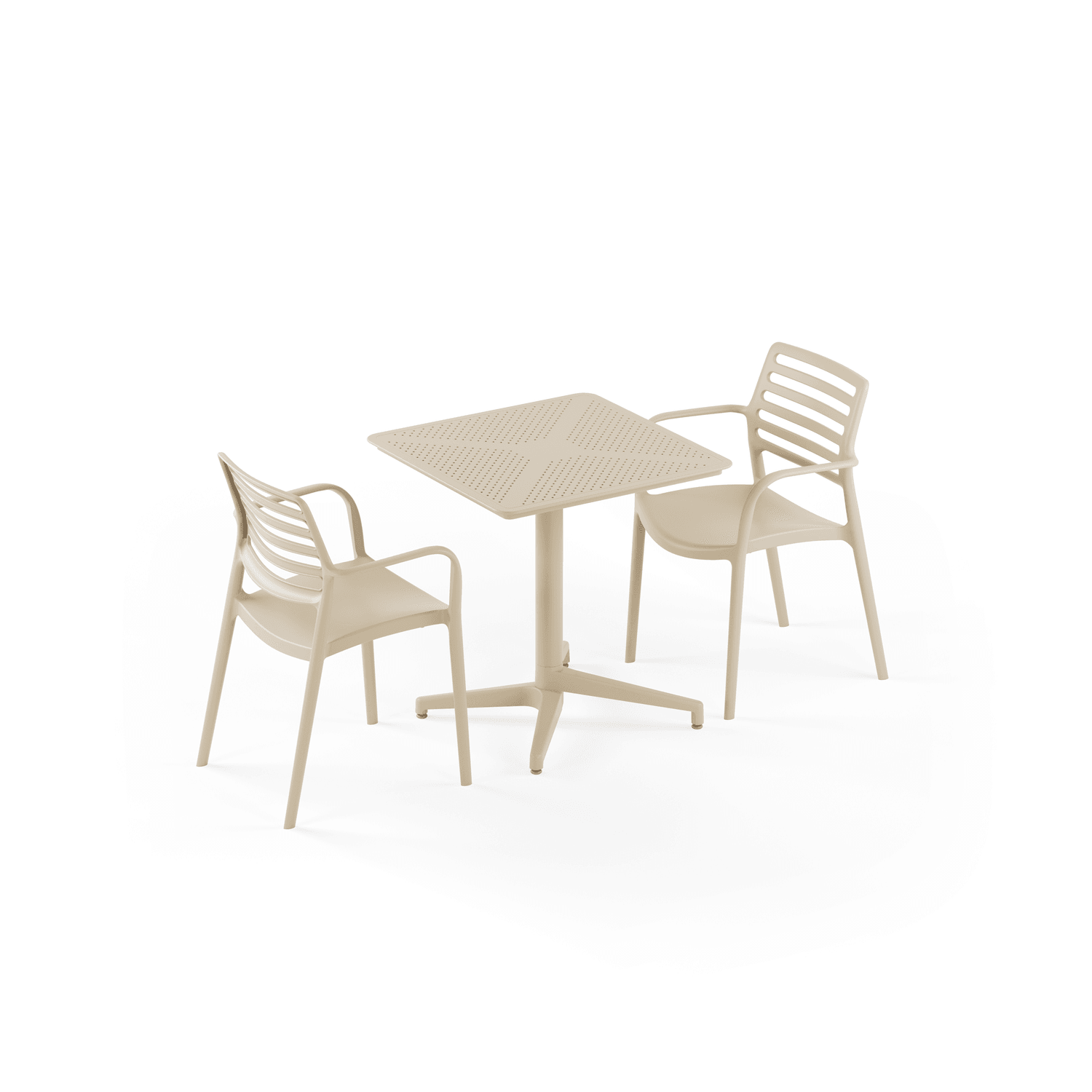 Tilia 2 Kişilik Polipropilen Bahçe, Balkon, Dış Mekan Masa Takımı (Moon Katlanır Masa 70X70 cm + Louise-XL Sandalye)-zoom-3