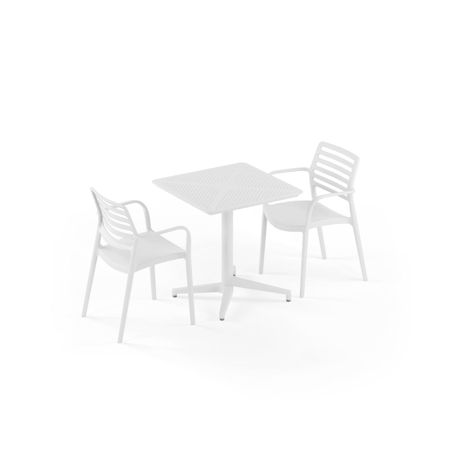 Tilia 2 Kişilik Polipropilen Bahçe, Balkon, Dış Mekan Masa Takımı (Moon Katlanır Masa 70X70 cm + Louise-XL Sandalye)-1