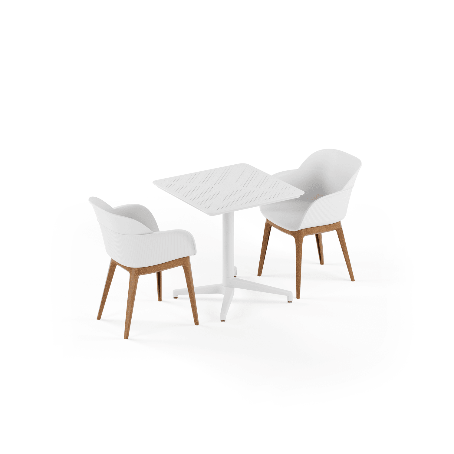 Tilia 2 Kişilik Polipropilen Bahçe, Balkon, Dış Mekan Masa Takımı (Moon Katlanır Masa 70X70 cm + Shell-WP Sandalye)-1