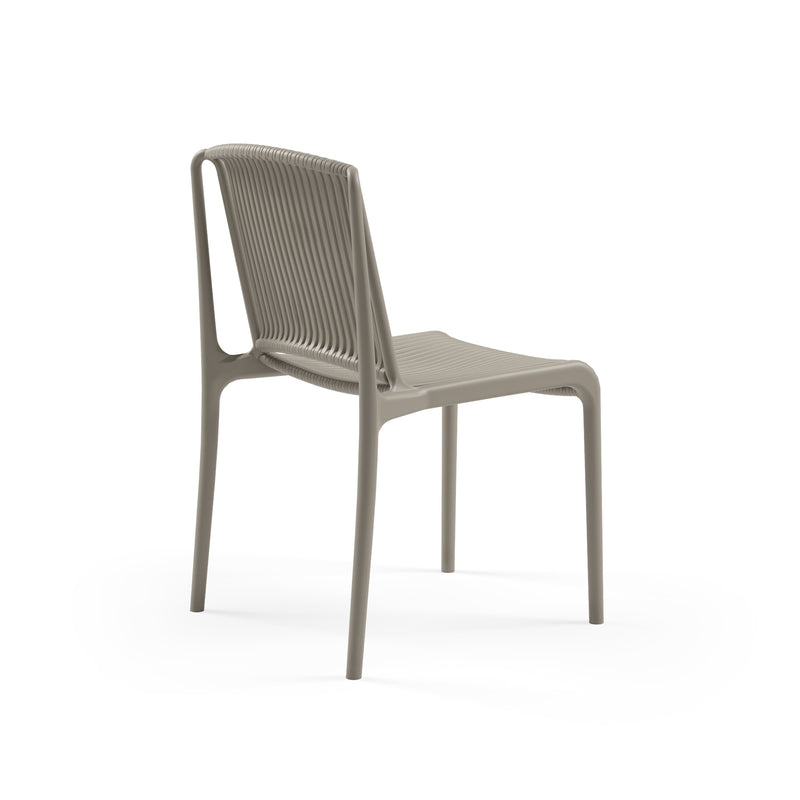 Tilia 2 Kişilik Polipropilen Bahçe, Balkon Masa Takımı Vizon (Moon Katlanır Masa Ø60 cm + Nes Sandalye)-zoom-