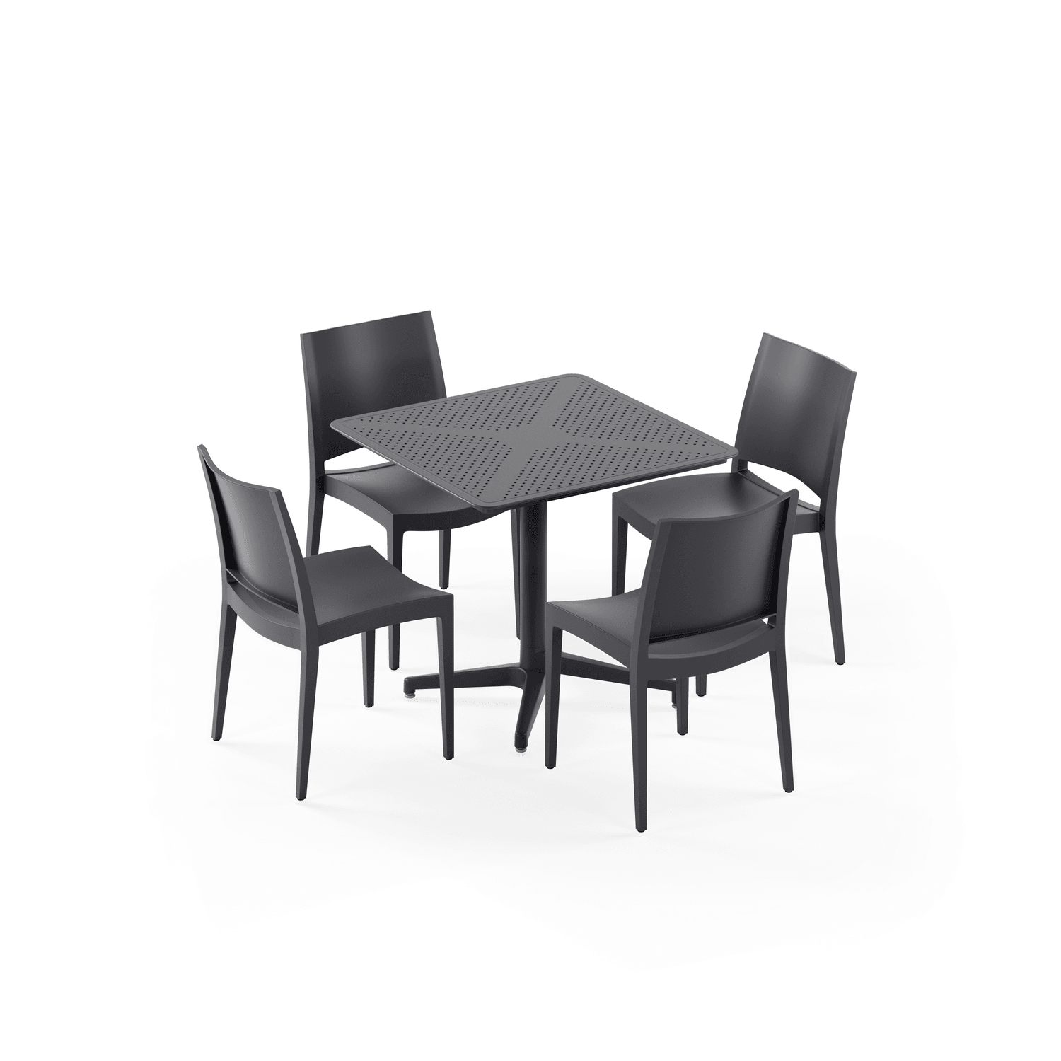 Tilia 4 Kişilik Polipropilen Bahçe, Balkon, Dış Mekan Masa Takımı (Moon Katlanır Masa 80X80 cm + Specto Sandalye)-zoom-4