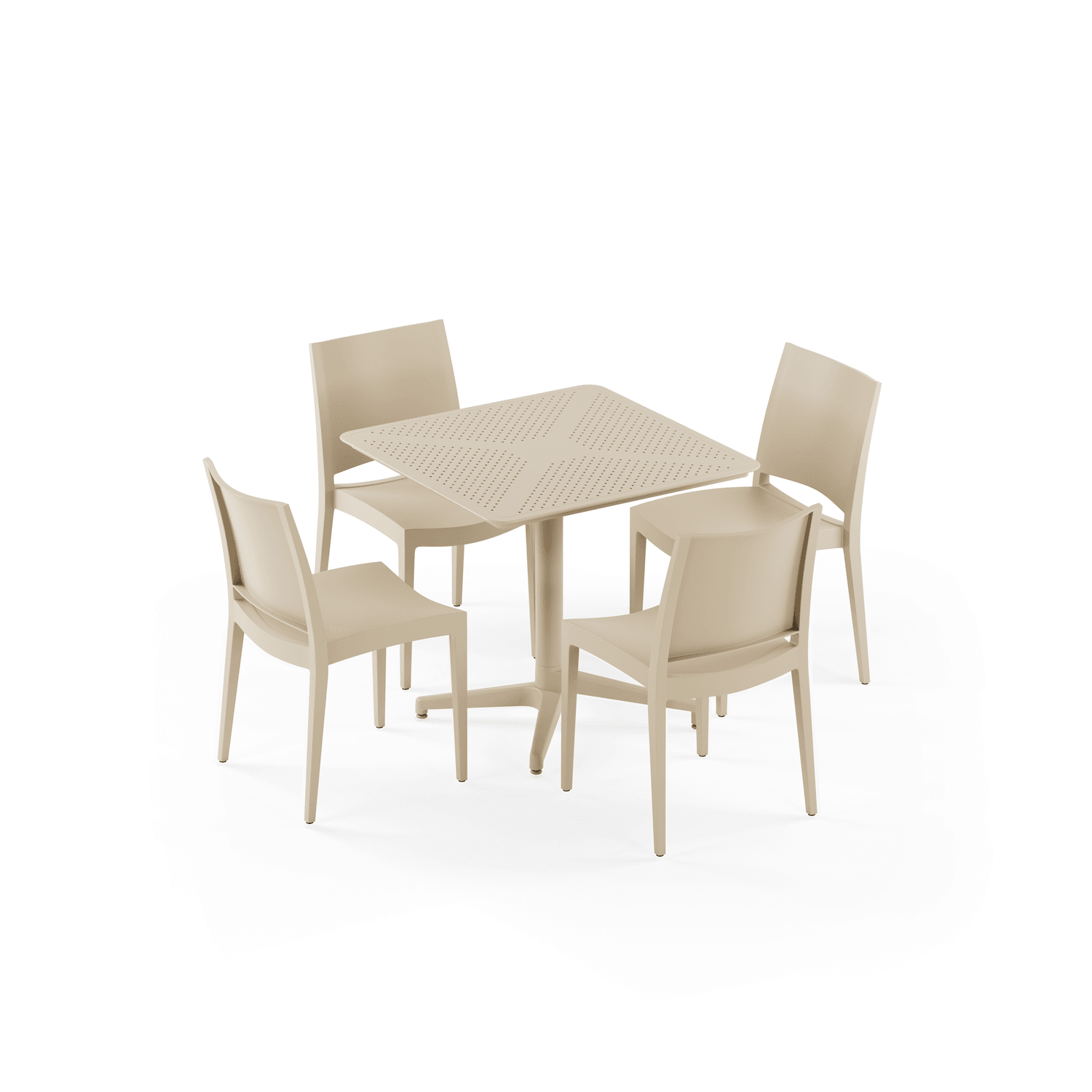 Tilia 4 Kişilik Polipropilen Bahçe, Balkon, Dış Mekan Masa Takımı (Moon Katlanır Masa 80X80 cm + Specto Sandalye)-3