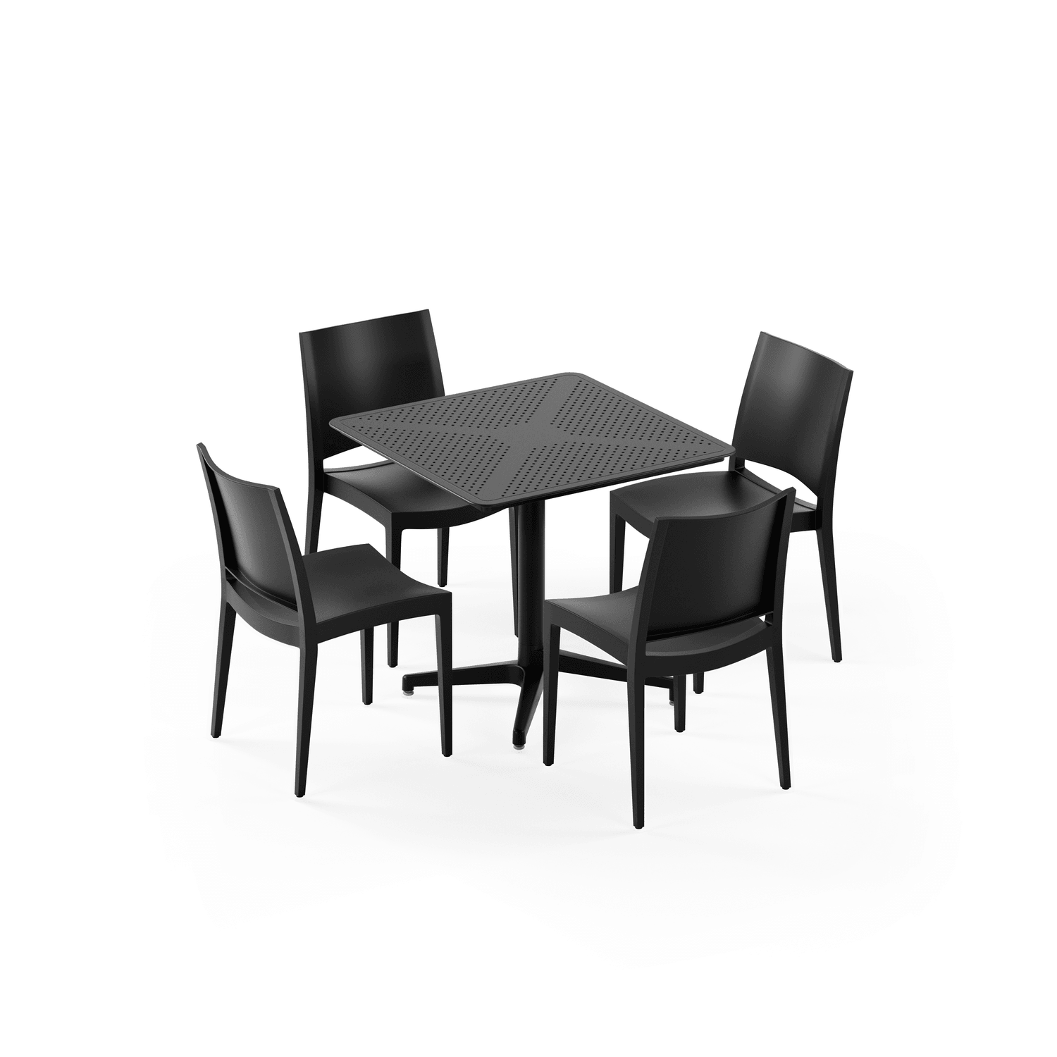 Tilia 4 Kişilik Polipropilen Bahçe, Balkon, Dış Mekan Masa Takımı (Moon Katlanır Masa 80X80 cm + Specto Sandalye)-zoom-2
