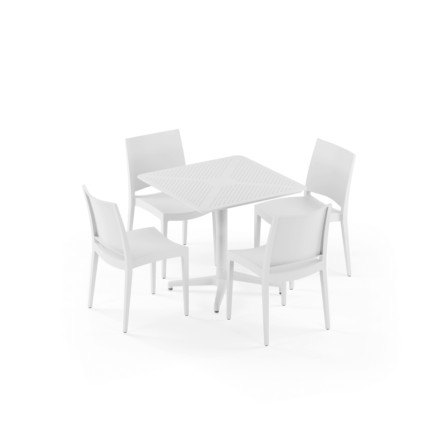 Tilia 4 Kişilik Polipropilen Bahçe, Balkon, Dış Mekan Masa Takımı (Moon Katlanır Masa 80X80 cm + Specto Sandalye)-zoom-1