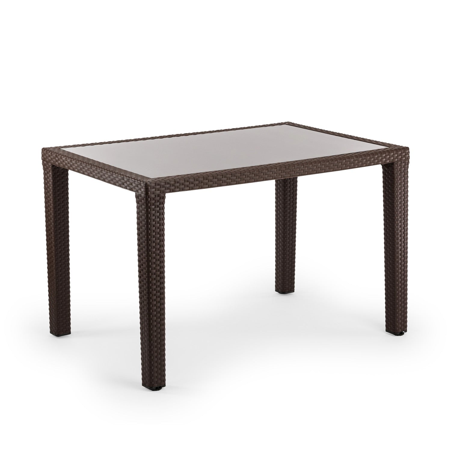 Tilia Antares Rattan Masa Cam Tabla 80×120 cm, Bahçe, Balkon, Kafe, Restoran, Dış Mekan İçin