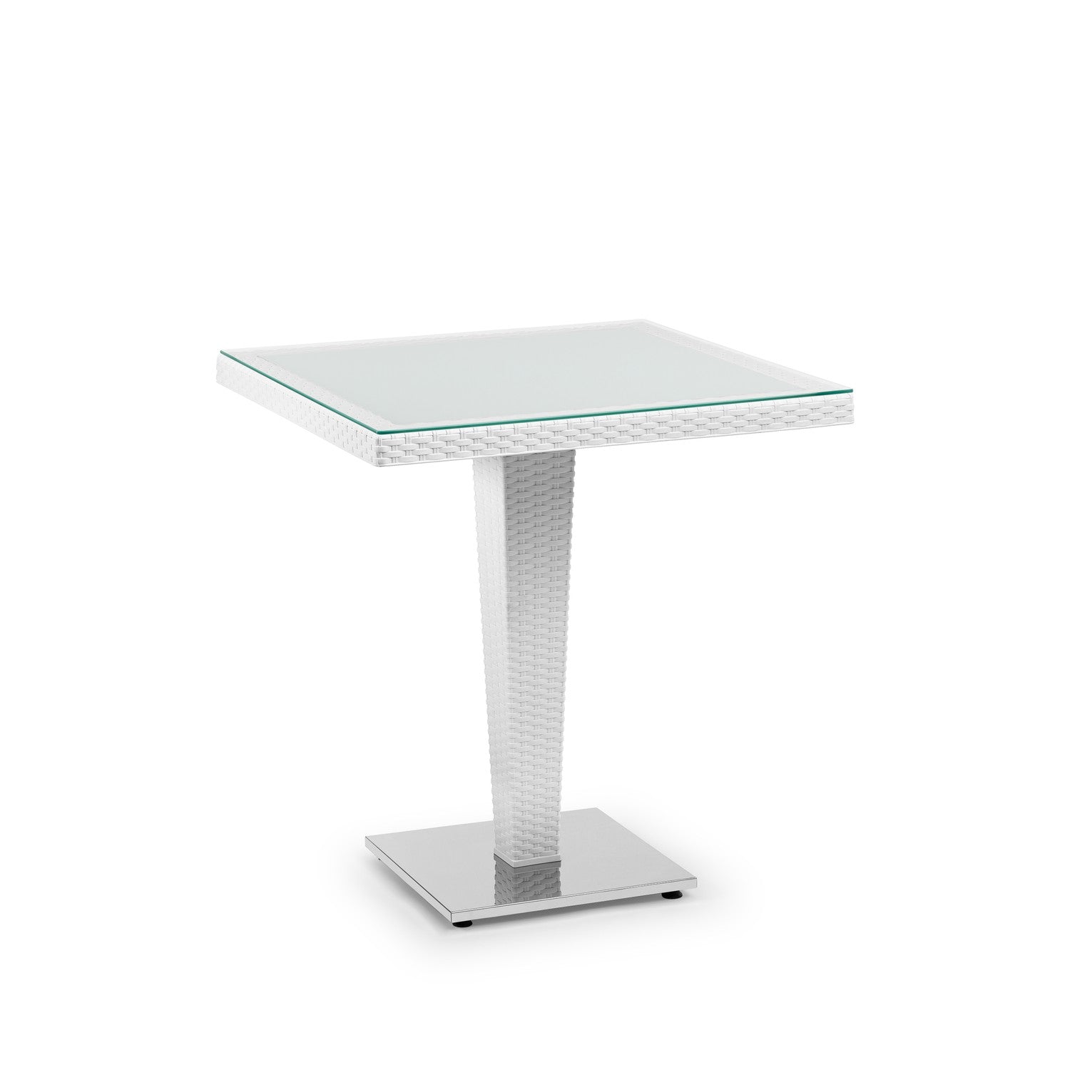 Tilia Antares Rattan Masa Cam Tabla Krom Ayak 70x70 cm, Bahçe, Balkon, Kafe, Restoran, Dış Mekan İçin-zoom-9