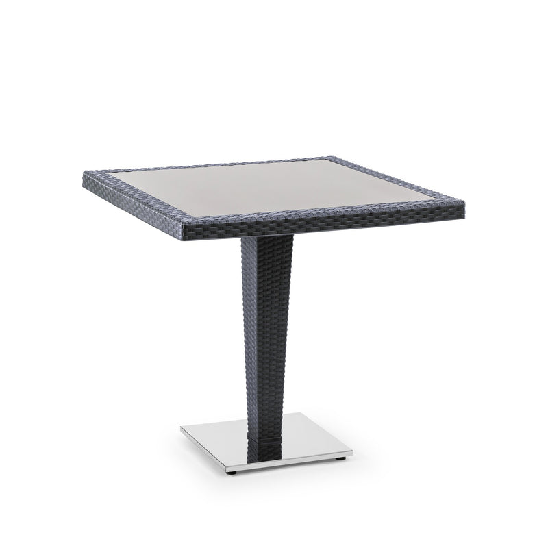 Tilia Antares Rattan Masa Cam Tabla Krom Ayak 80x80 cm, Bahçe, Balkon, Kafe, Restoran, Dış Mekan, Organizasyon İçin-zoom-