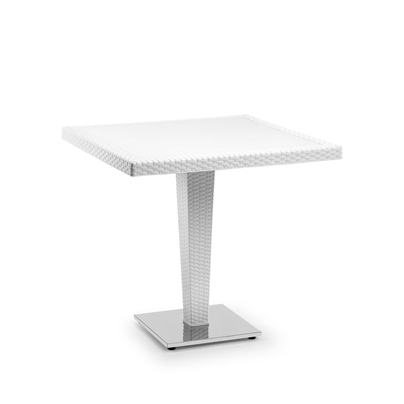 Tilia Antares Rattan Masa Cam Tabla Krom Ayak 80x80 cm, Bahçe, Balkon, Kafe, Restoran, Dış Mekan, Organizasyon İçin-zoom-