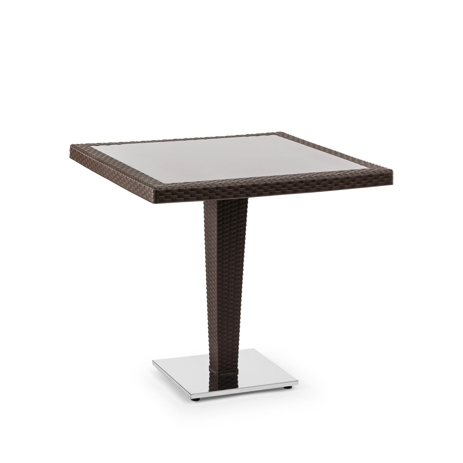 Tilia Antares Rattan Masa Cam Tabla Krom Ayak 80x80 cm, Bahçe, Balkon, Kafe, Restoran, Dış Mekan, Organizasyon İçin-zoom-6