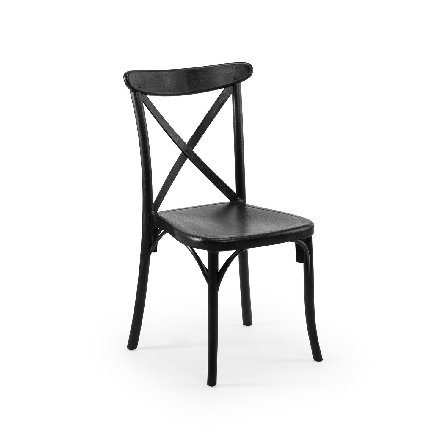 Tilia 2 Kişilik Polipropilen Bahçe, Balkon Masa Takımı Siyah (Moon Katlanır Masa Ø60 cm + Capri Sandalye)