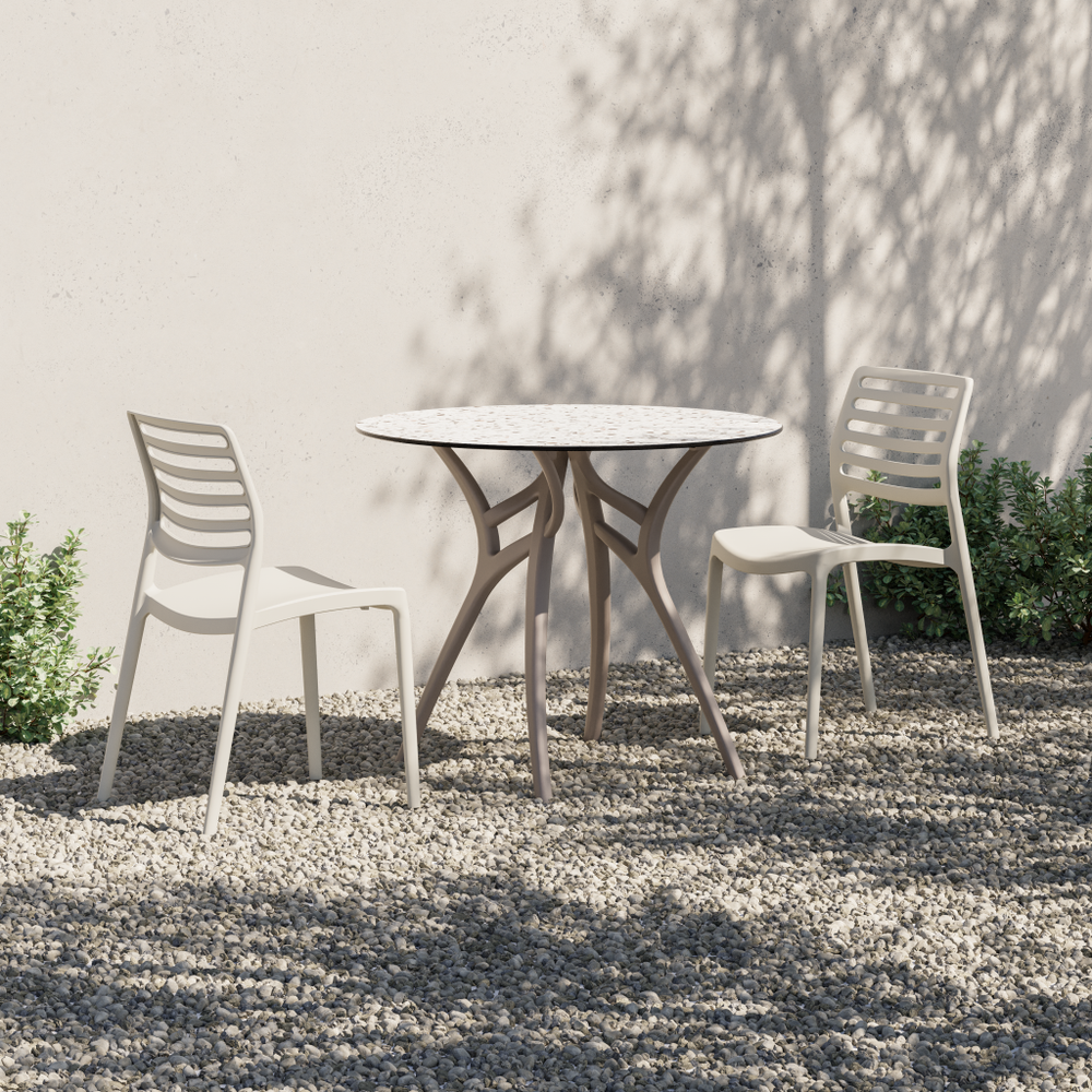 Tilia Ivy-L Polipropilen Bahçe, Balkon, Kafe, Restoran Masası Kompakt Tabla 77X77 cm-2