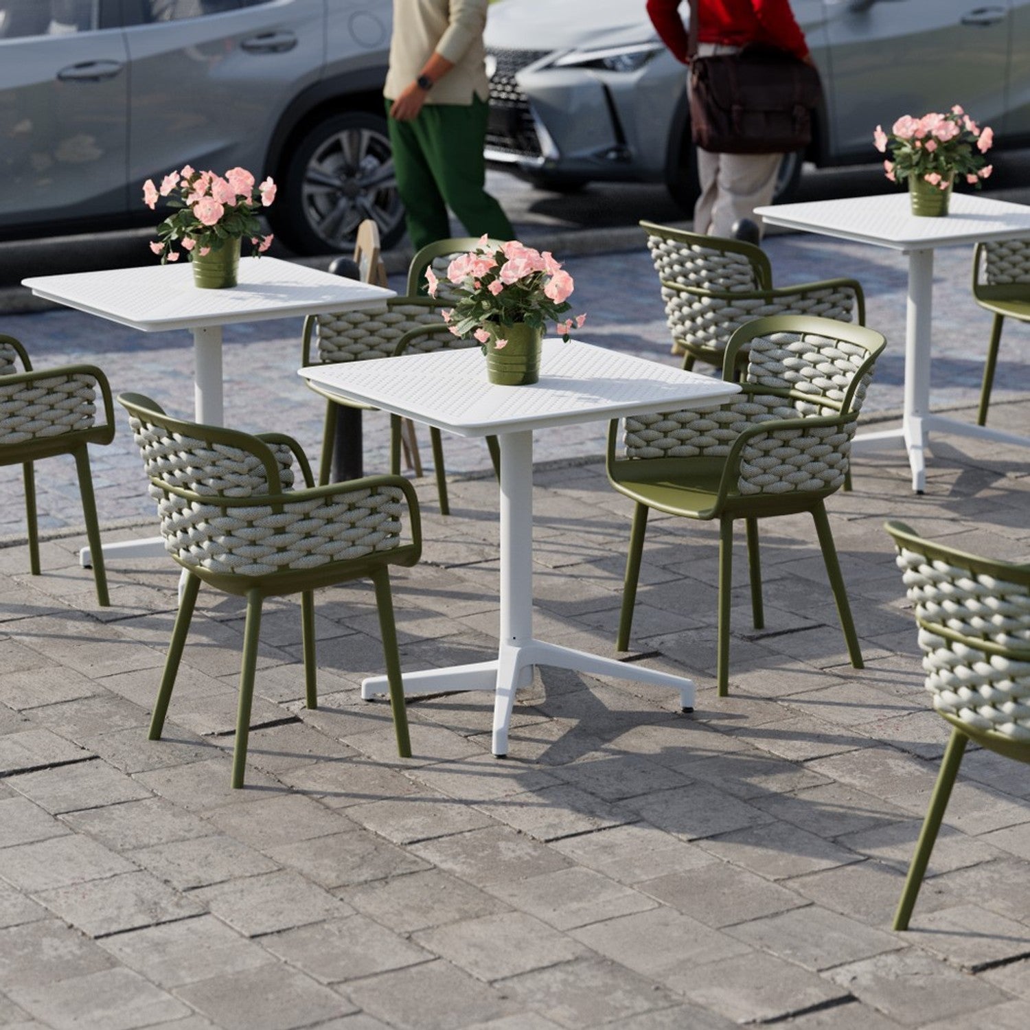 Tilia Moon Katlanır Polipropilen Masa 70X70 cm, Bahçe, Balkon, Dış Mekan, Kafe, Restoran İçin-zoom-2