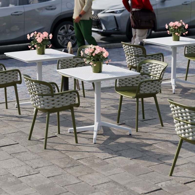 Tilia Moon Katlanır Polipropilen Masa 70X70 cm, Bahçe, Balkon, Dış Mekan, Kafe, Restoran İçin-zoom-