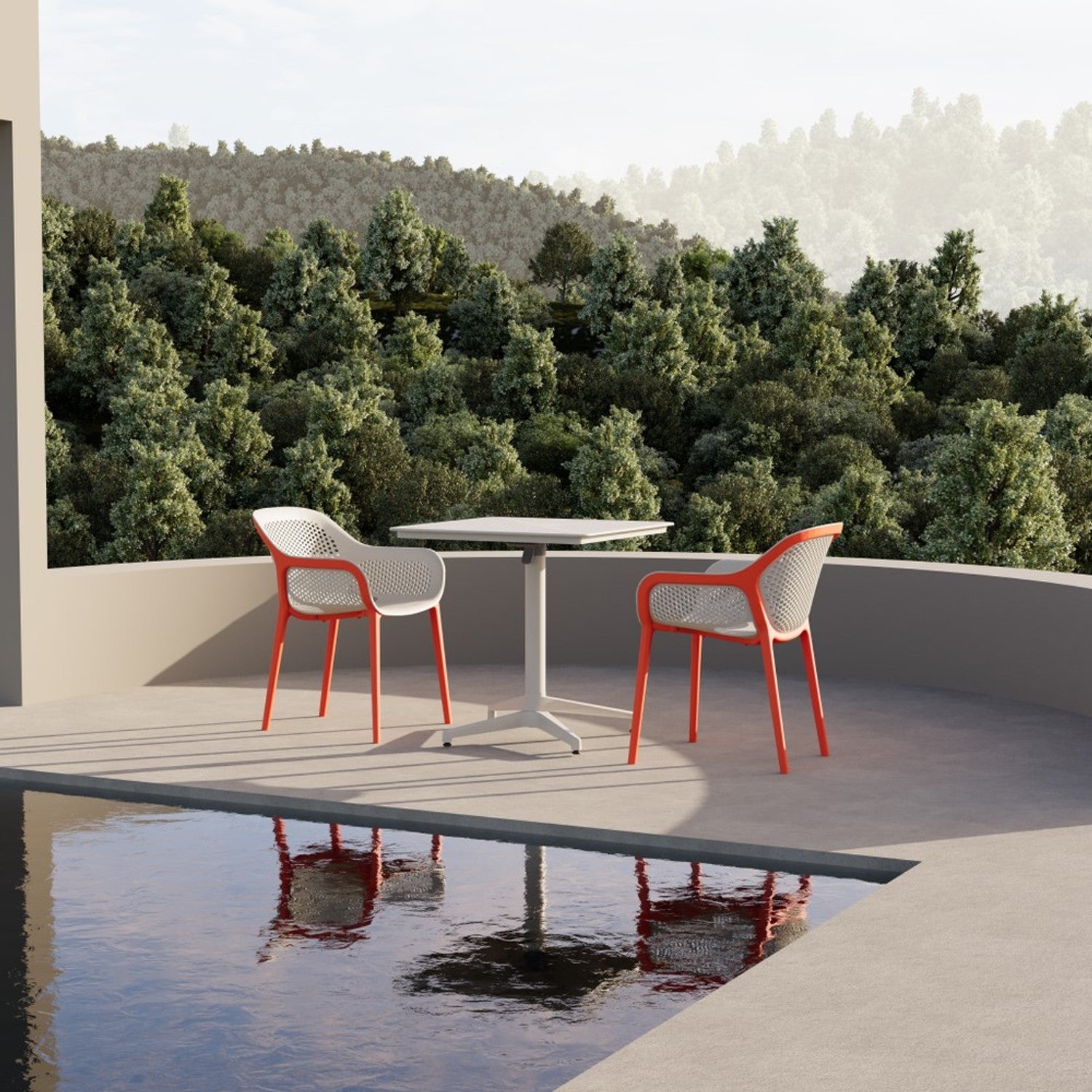Tilia Moon Katlanır Polipropilen Masa 80X80 cm, Bahçe, Balkon, Dış Mekan, Kafe, Restoran İçin-zoom-4