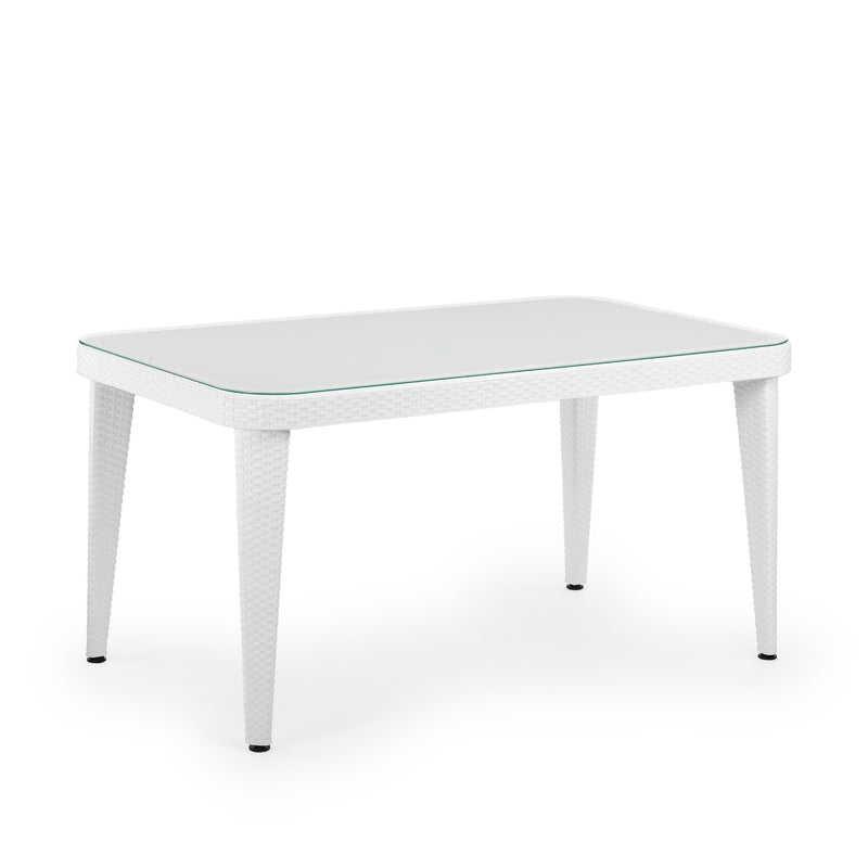 Tilia Osaka Rattan Bahçe, Balkon Masa Cam Tabla 90×150 cm-zoom-