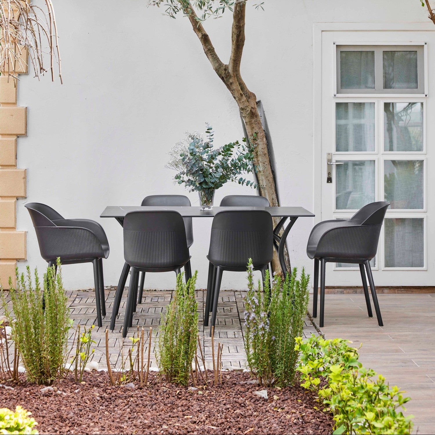 Tilia Shell-P Polipropilen Kollu Bahçe, Balkon, Kafe, Restoran Sandalyesi-5